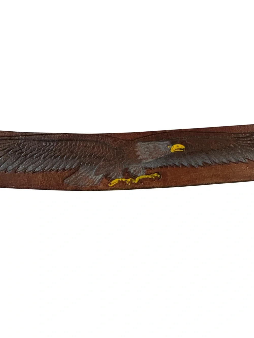 Vintage Genuine Leather Eagle Western Belt Brown Size 34/35 USA